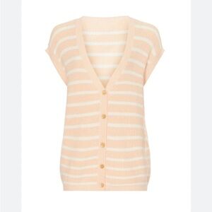 Emporio Armani Pink and White Striped Sweater